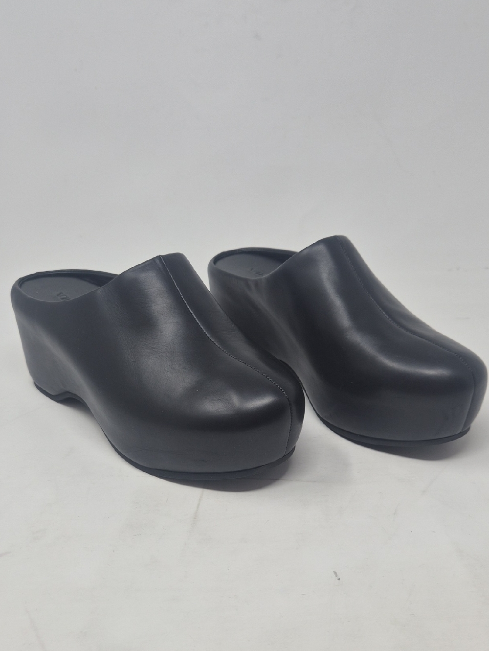 Vince Black Platform Clog Mules